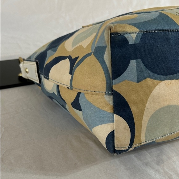 Coach Signature Blue Scarf Print Hobo Bag 11734 - Picture 8 of 9